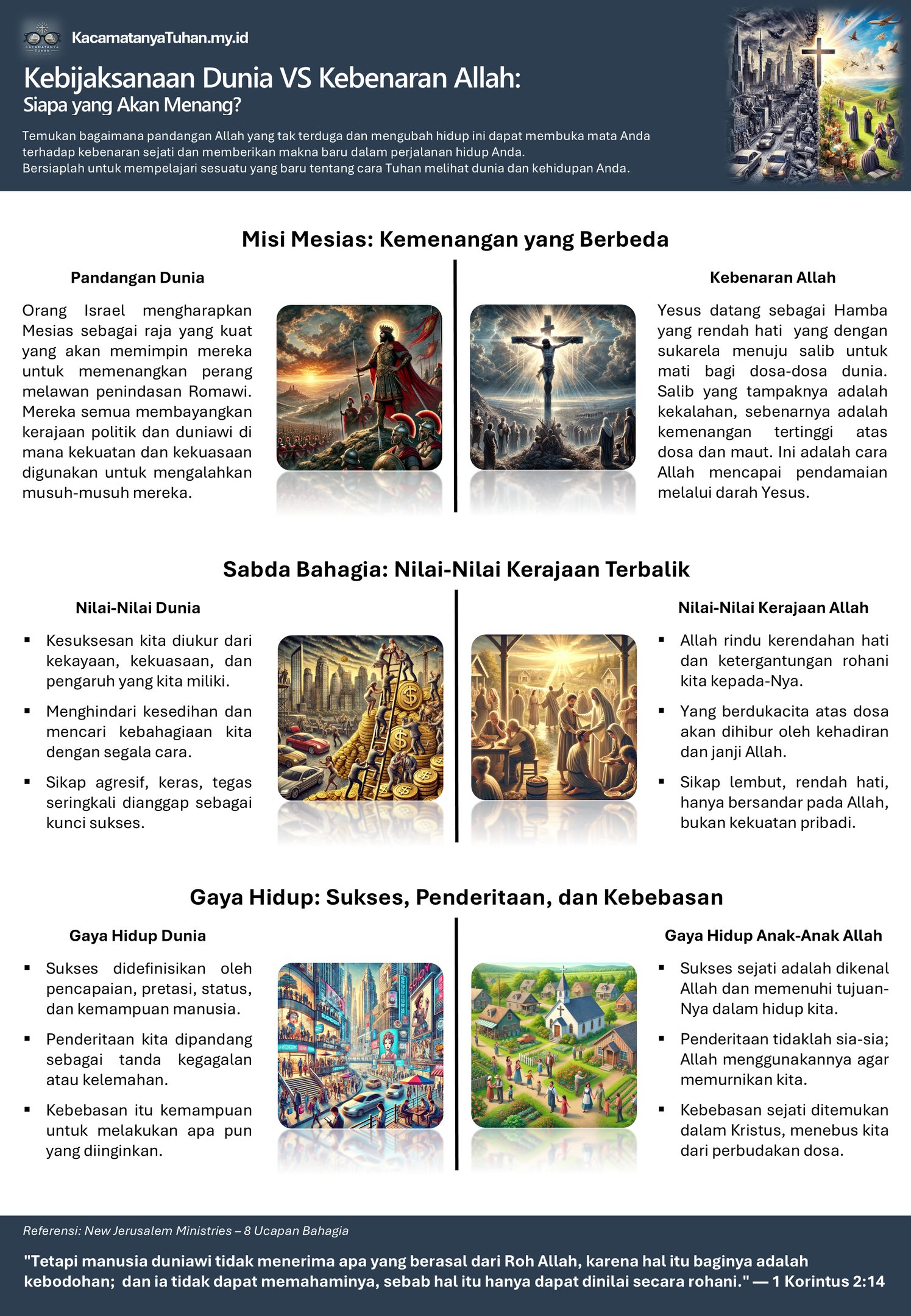 Lembar studi 1: Kebijaksanaan Dunia VS Kebenaran Allah: Siapa yang Akan Menang?